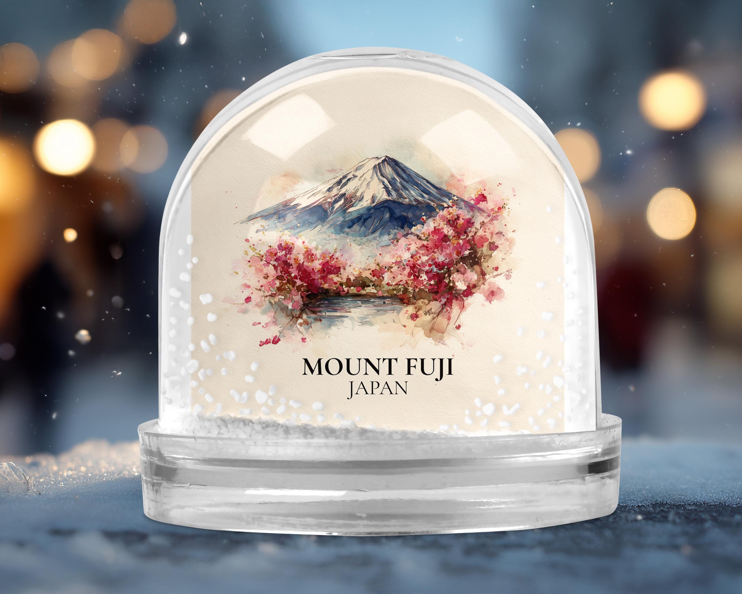 Mount Fuji Japan Snow Globe, Personalized Watercolor, Custom Travel Souvenir Keepsake City Dome