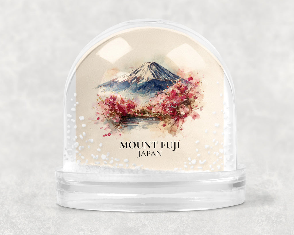 Mount Fuji Japan Snow Globe, Personalized Watercolor, Custom Travel Souvenir Keepsake City Dome