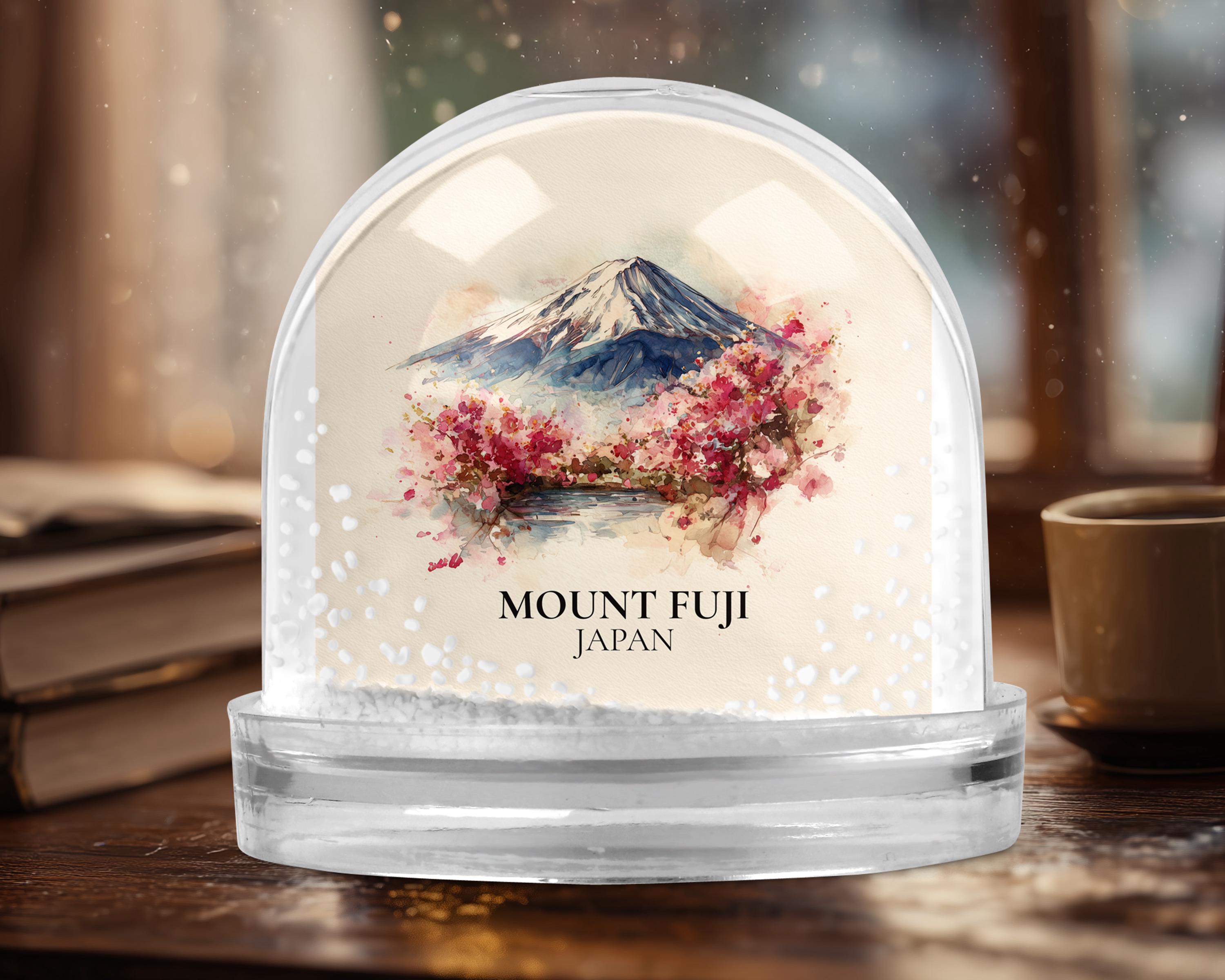 Mount Fuji Japan Snow Globe, Personalized Watercolor, Custom Travel Souvenir Keepsake City Dome
