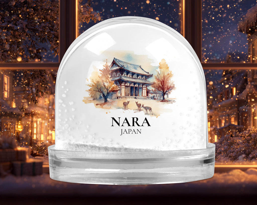 Nara Japan Snow Globe, Personalized Watercolor, Custom Travel Souvenir Keepsake City Dome