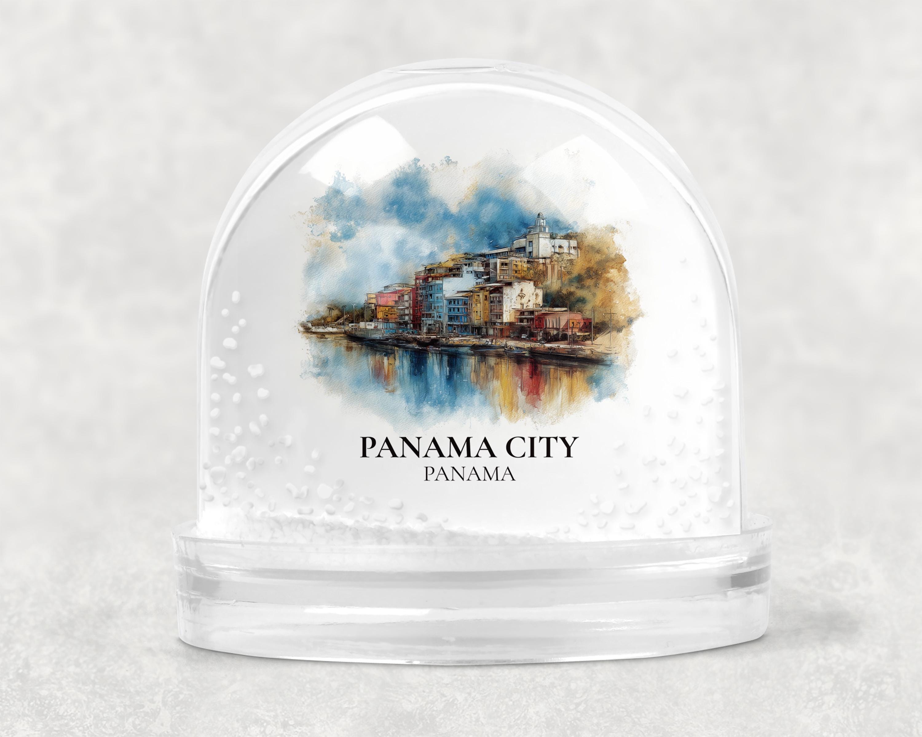Panama City Snow Globe, Custom Watercolor Travel Keepsake