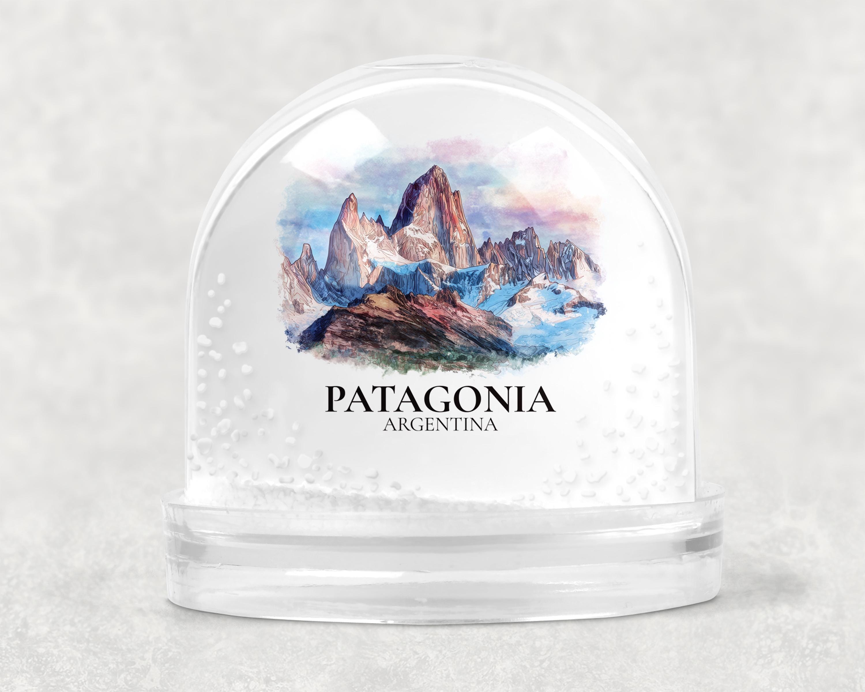 Patagonia Argentina Snow Globe, Personalized Watercolor, Custom Travel Souvenir Keepsake City Dome
