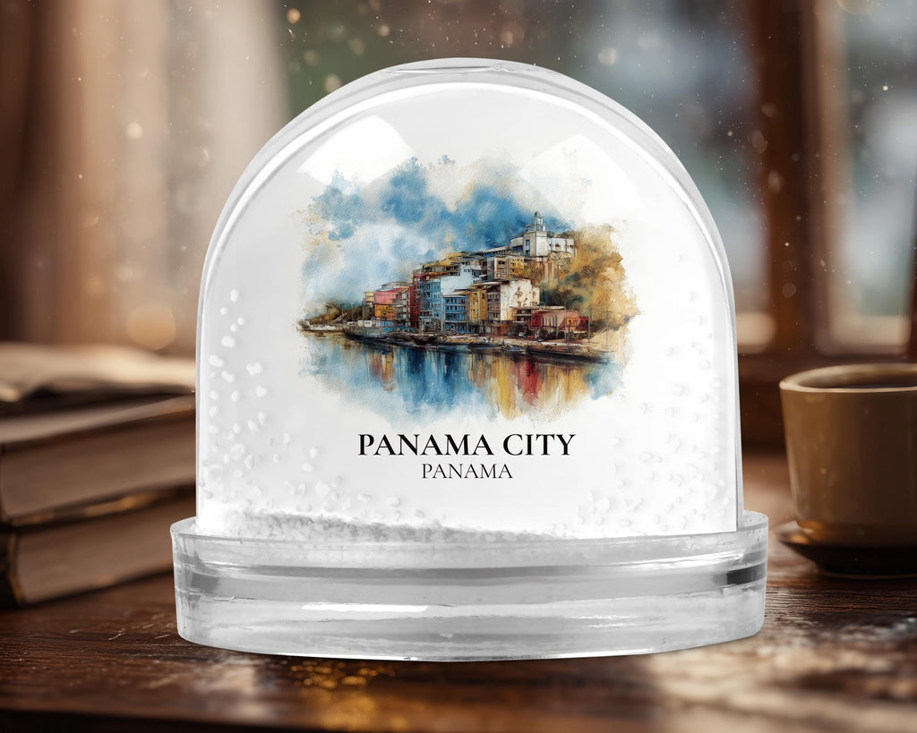 Panama City Snow Globe, Custom Watercolor Travel Keepsake