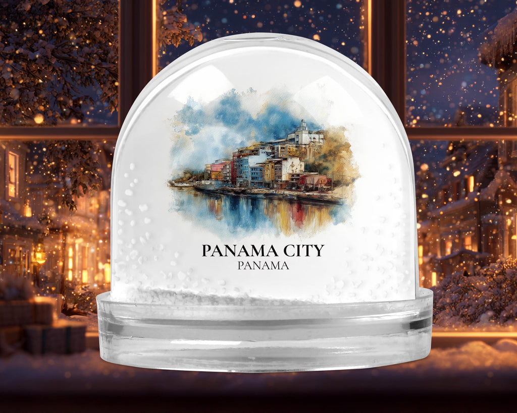 Panama City Snow Globe, Custom Watercolor Travel Keepsake