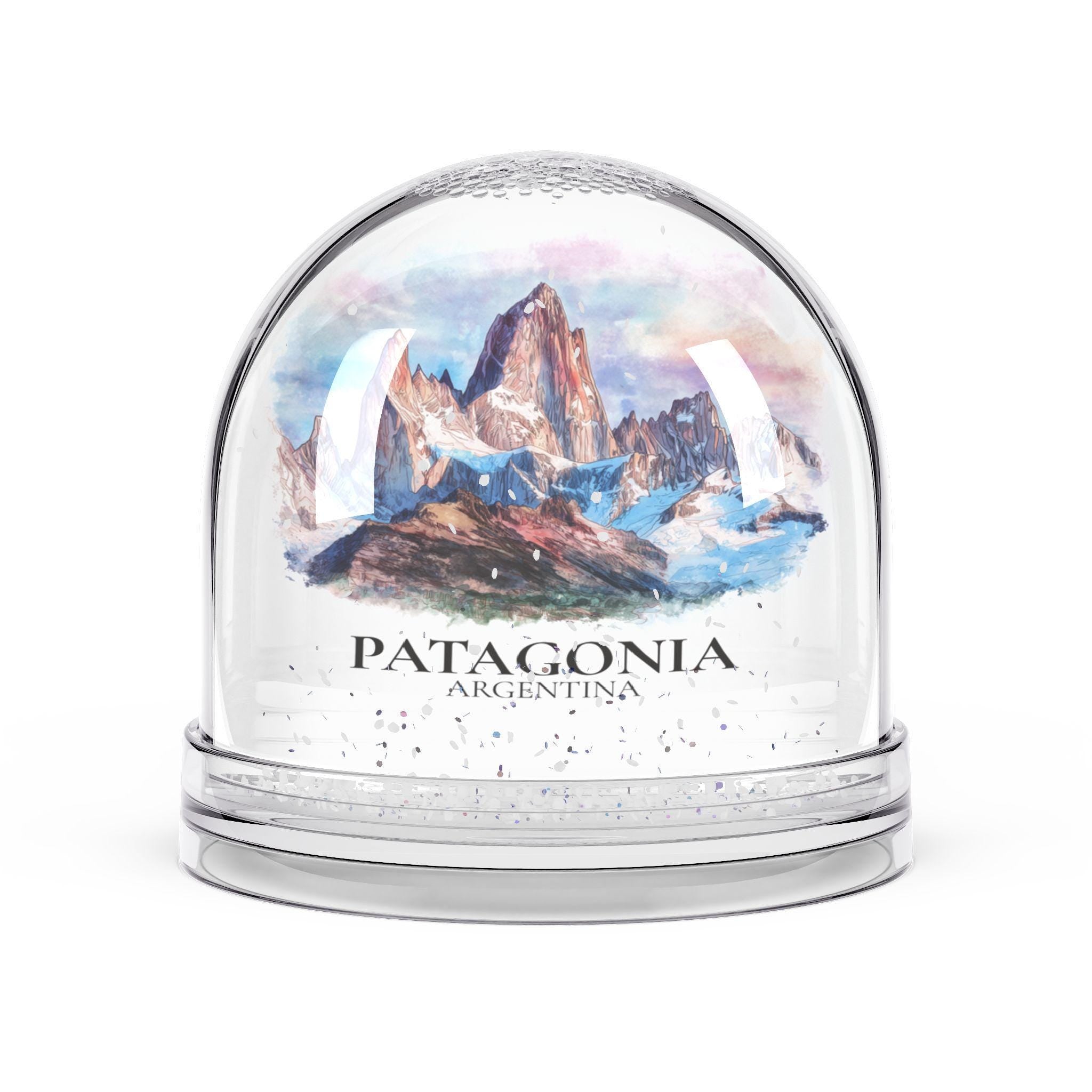 Patagonia Argentina Snow Globe, Personalized Watercolor, Custom Travel Souvenir Keepsake City Dome