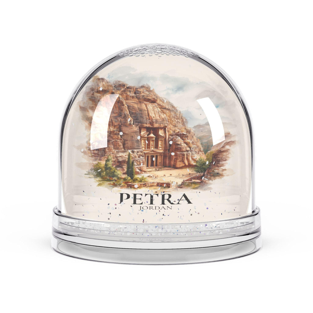 Petra Jordan Snow Globe, Personalized Watercolor, Custom Travel Souvenir Keepsake City Dome