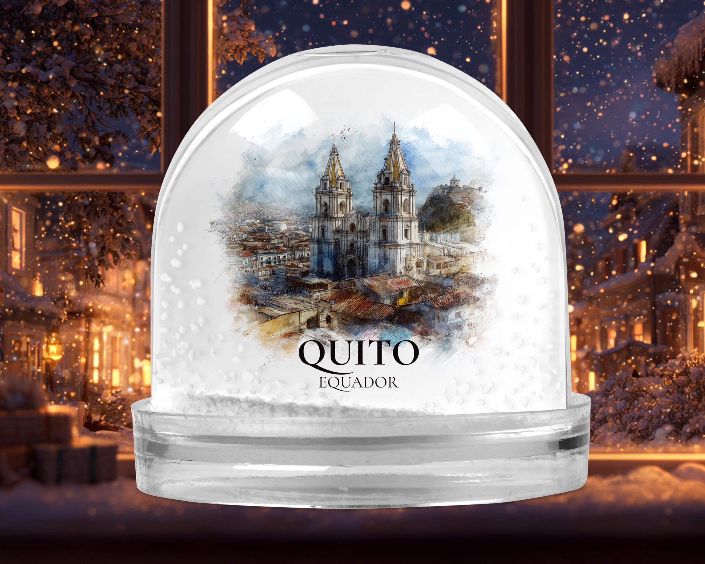Quito Ecuador Snow Globe, Personalized Watercolor, Custom Travel Souvenir Keepsake City Dome