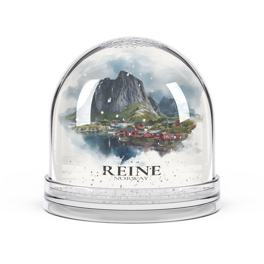 Reine Norway Snow Globe, Personalized Watercolor, Custom Travel Souvenir Keepsake City Dome