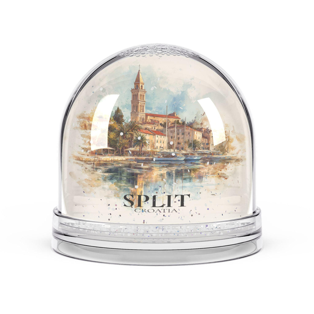 Split Croatia Snow Globe, Personalized Watercolor, Custom Travel Souvenir Keepsake City Dome