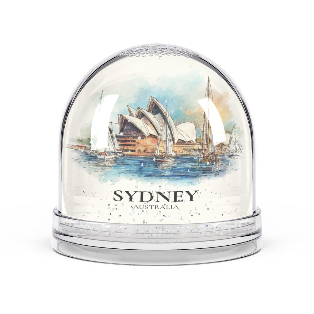 Sydney Australia Snow Globe, Personalized Watercolor, Custom Travel Souvenir Keepsake City Dome