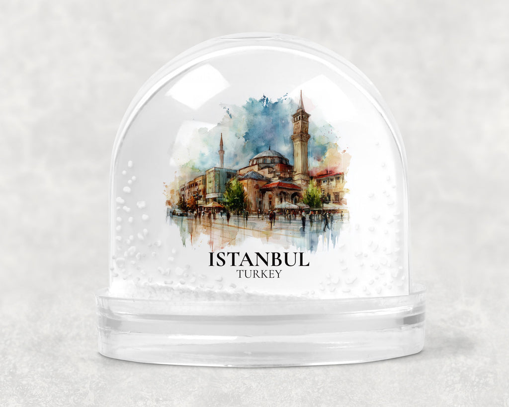Tirana Albania Snow Globe, Personalized Watercolor, Custom Travel Souvenir Keepsake City Dome