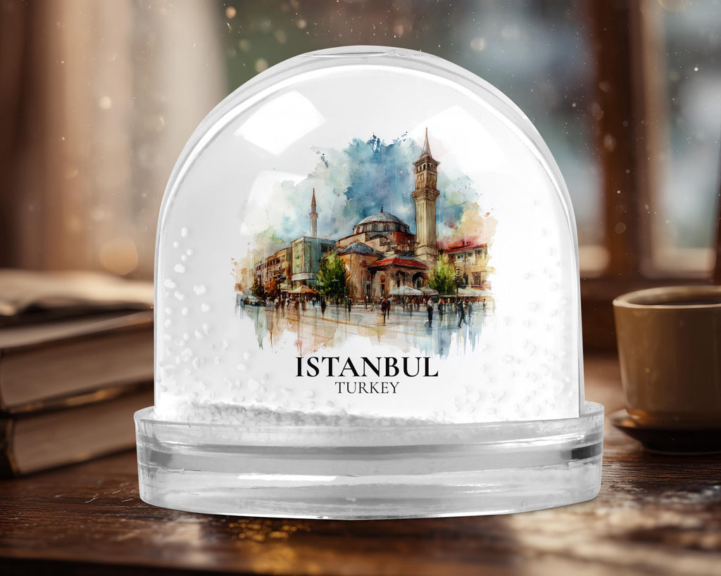 Tirana Albania Snow Globe, Personalized Watercolor, Custom Travel Souvenir Keepsake City Dome