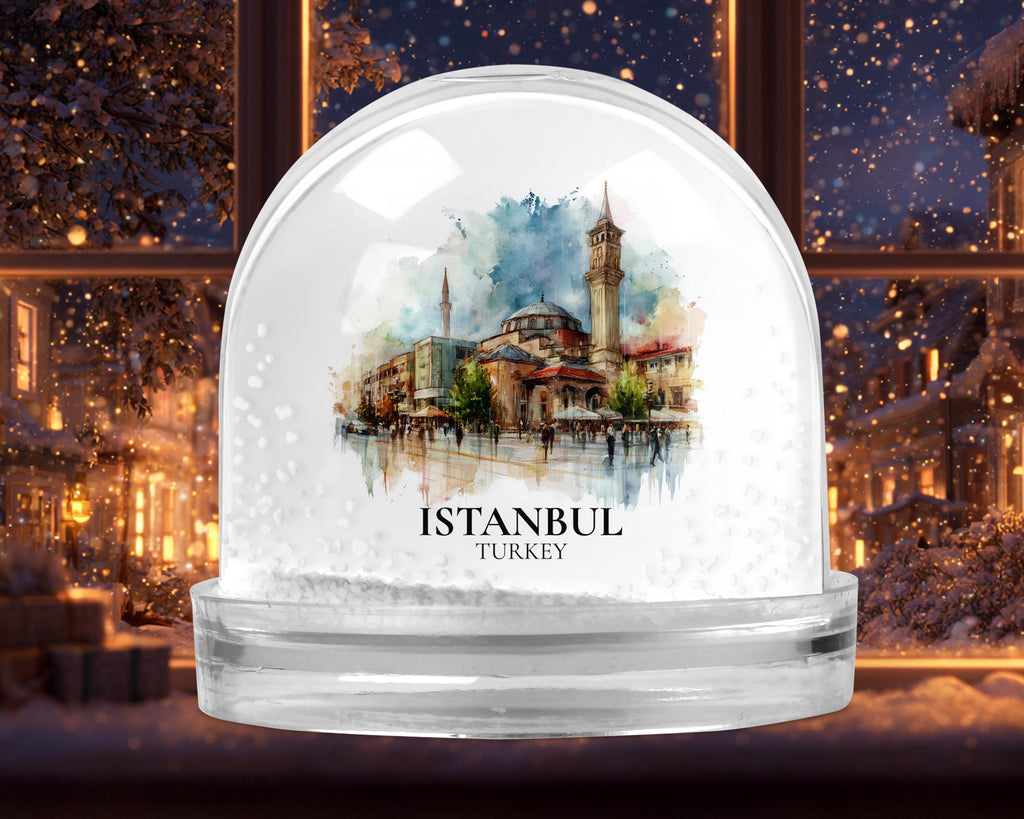 Tirana Albania Snow Globe, Personalized Watercolor, Custom Travel Souvenir Keepsake City Dome