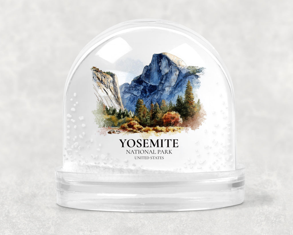 Yosemite National Park United States Snow Globe, Personalized Watercolor, Custom Travel Souvenir Keepsake City Dome