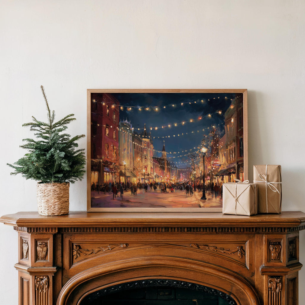 Birmingham Alabama Christmas Wall Art, Custom Large Travel Poster Print, World Location Painting