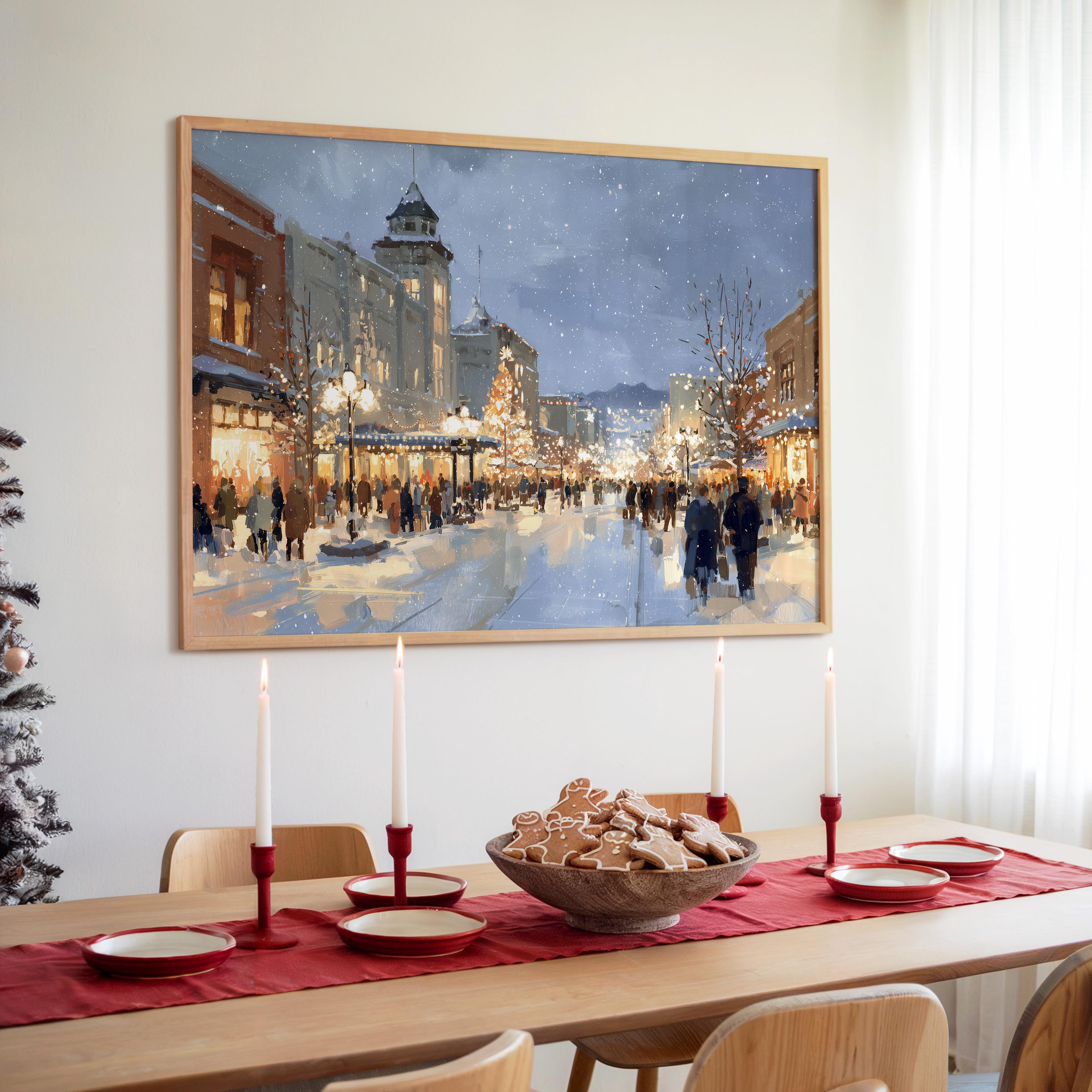 Boise Idaho Christmas Wall Art, Custom Large Travel Poster Print, World Location Painting