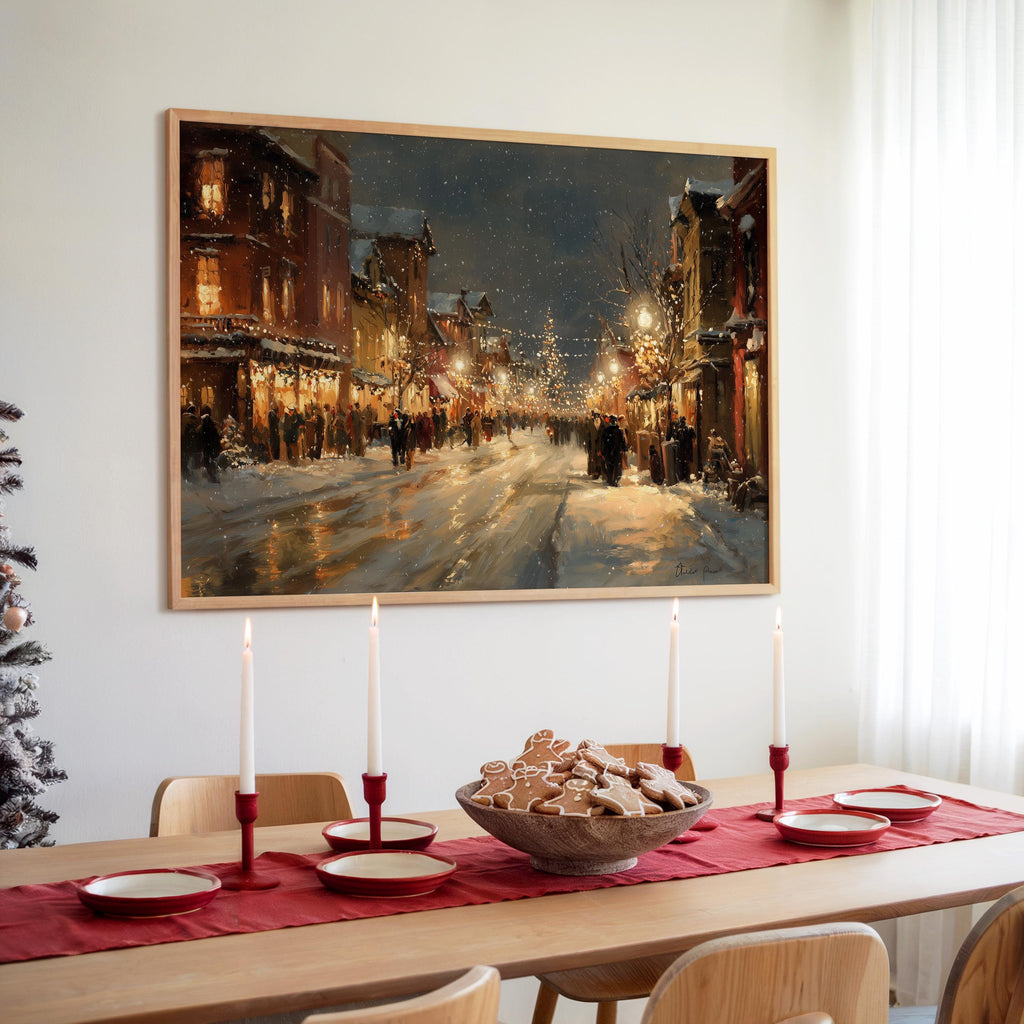 Columbus Ohio Christmas Wall Art, Custom Large Travel Poster Print, World Location Painting
