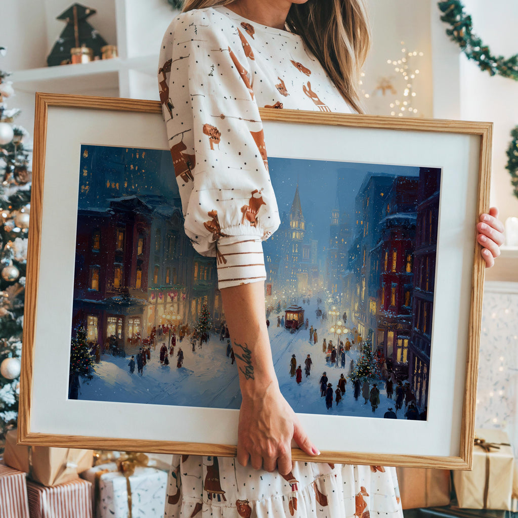 Louisville Kentucky Christmas Wall Art, Custom Large Travel Poster Print, World Location Painting