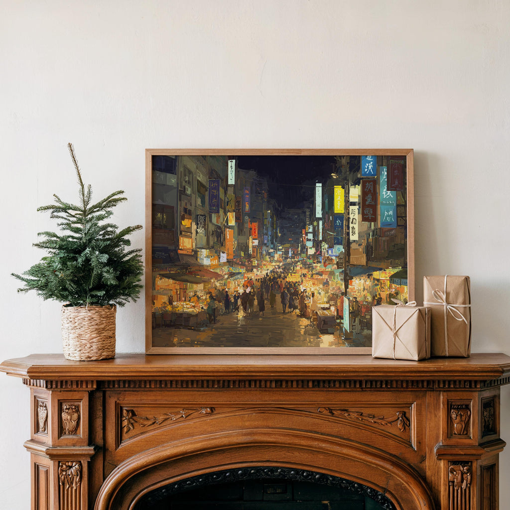 Taipei Taiwan Christmas Wall Art, Custom Large Travel Poster Print, World Location Painting