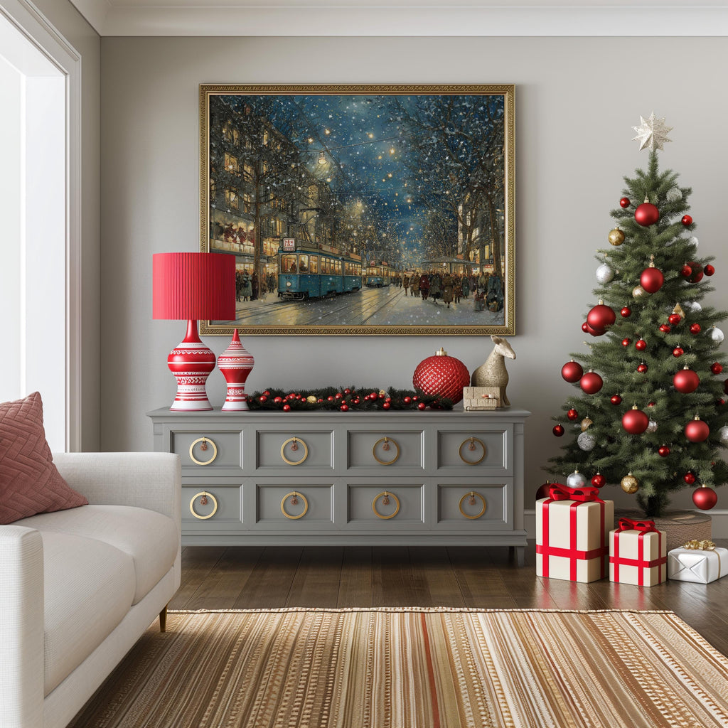 Zurich Switzerland Christmas Wall Art, Custom Large Travel Poster Print, World Location Painting