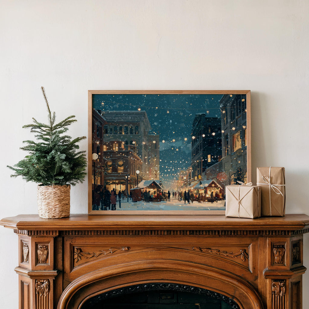 Winnipeg Canada Christmas Wall Art, Custom Large Travel Poster Print, World Location Painting