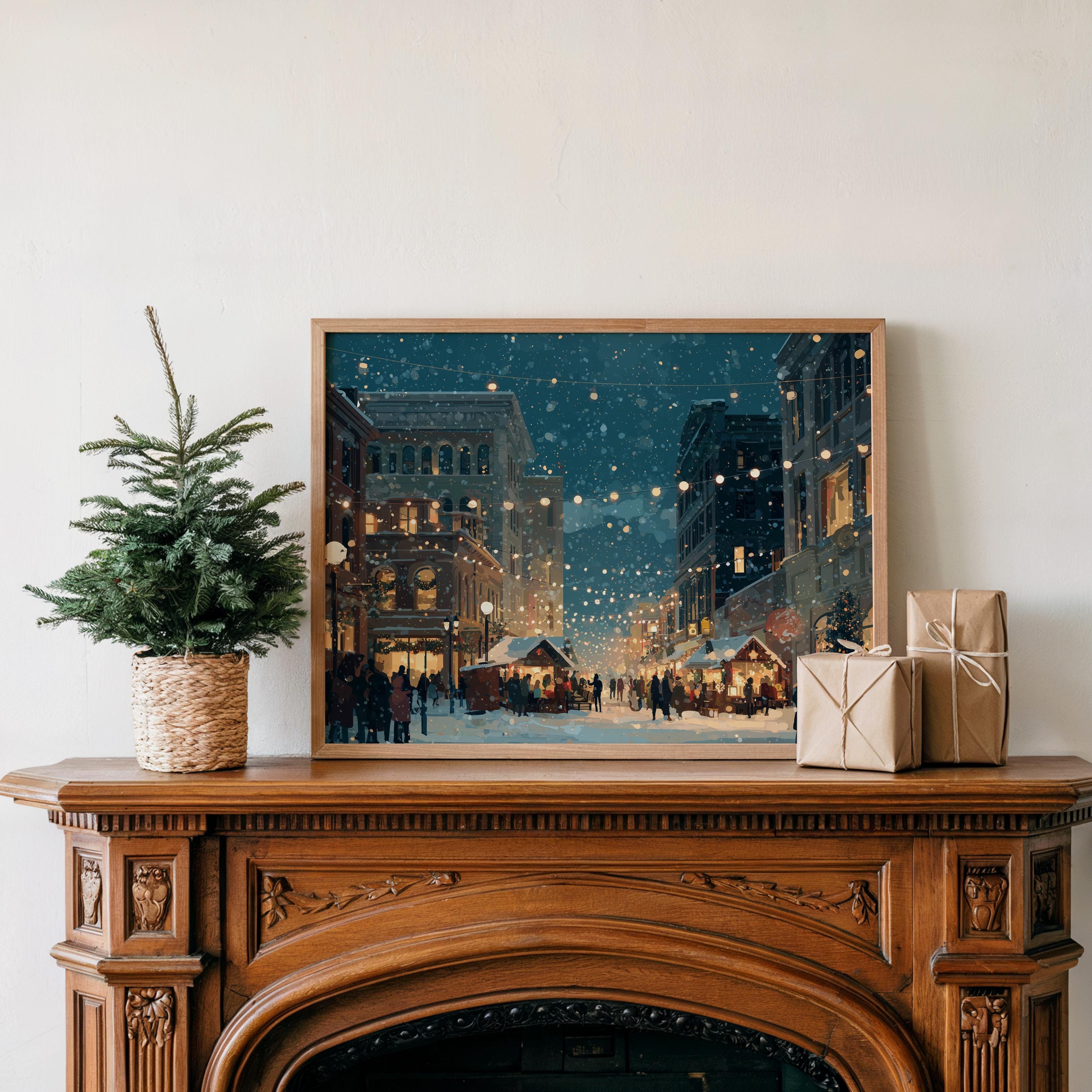 Winnipeg Canada Christmas Wall Art, Custom Large Travel Poster Print, World Location Painting