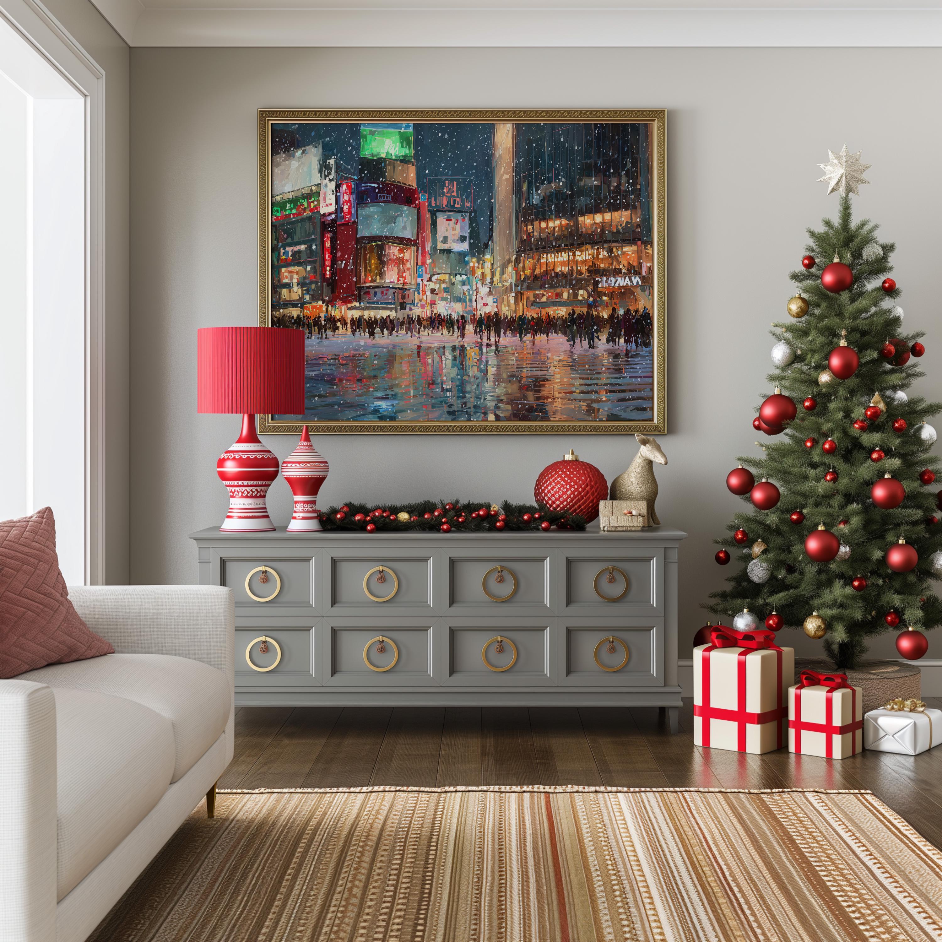 Tokyo Japan Christmas Wall Art, Custom Large Travel Poster Print, World Location Painting
