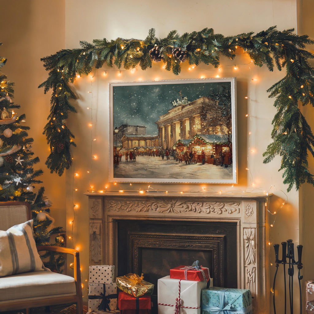 Berlin Germany Christmas Wall Art, Custom Large Travel Poster Print, World Location Painting
