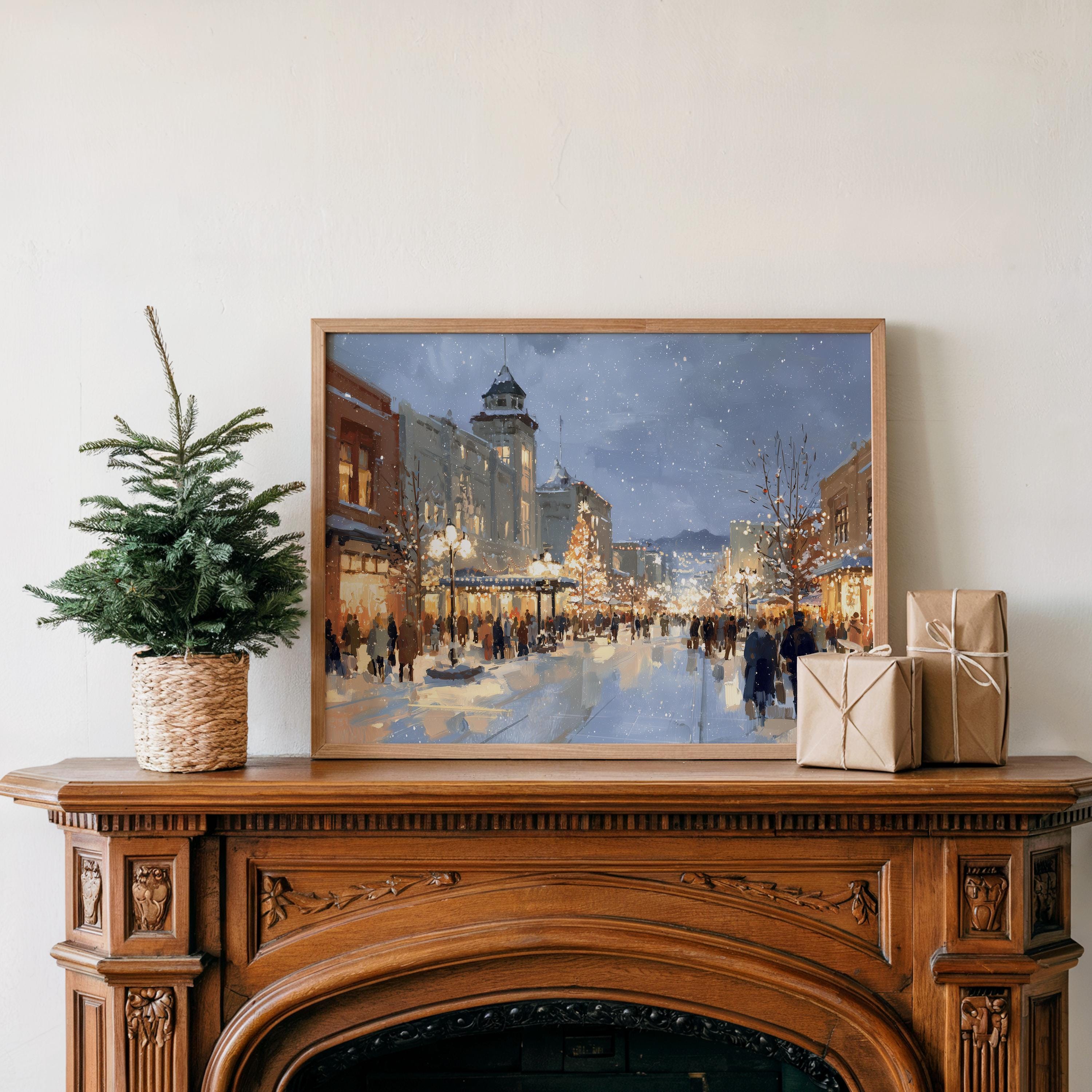 Boise Idaho Christmas Wall Art, Custom Large Travel Poster Print, World Location Painting