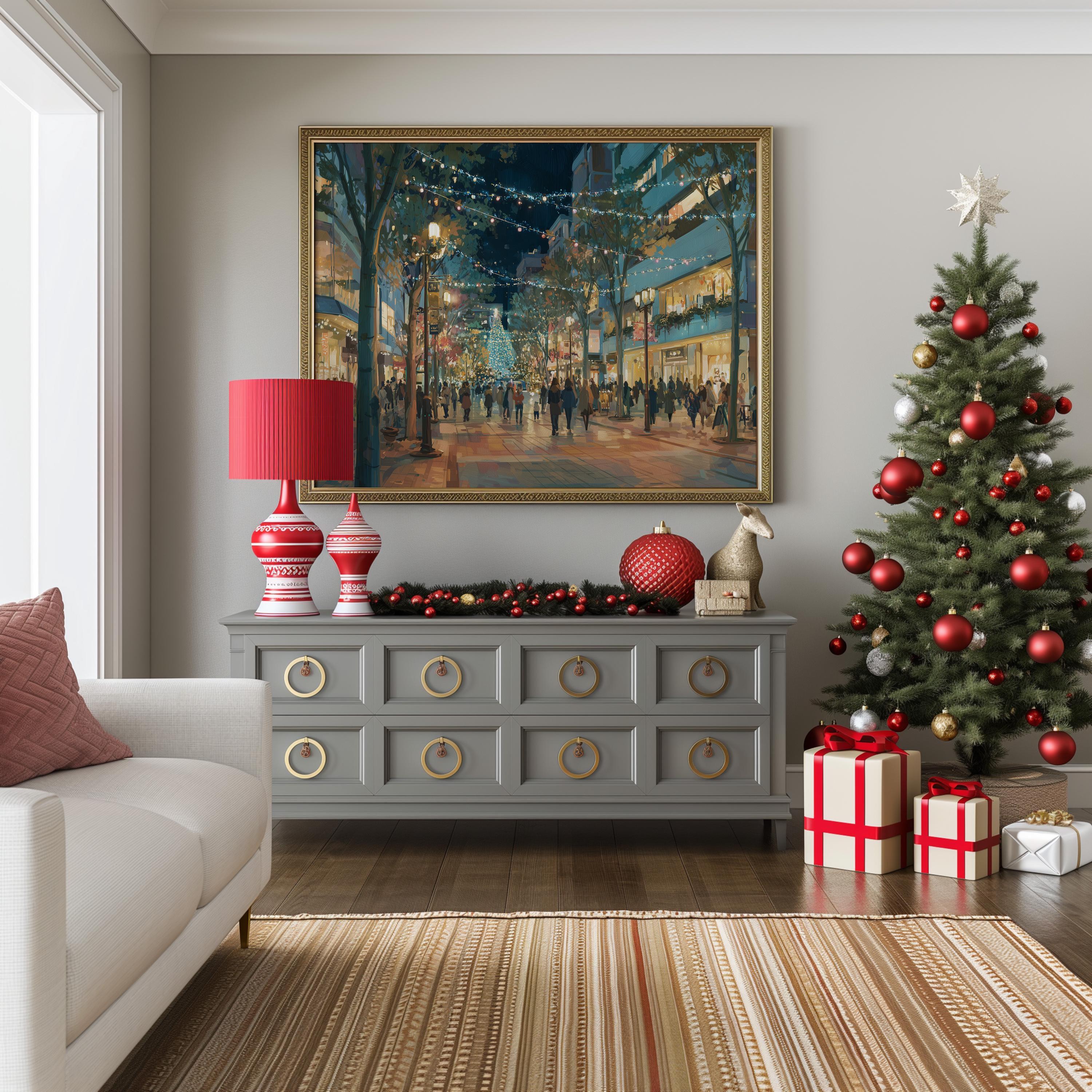 Fukuoka Japan Christmas Wall Art, Custom Large Travel Poster Print, World Location Painting