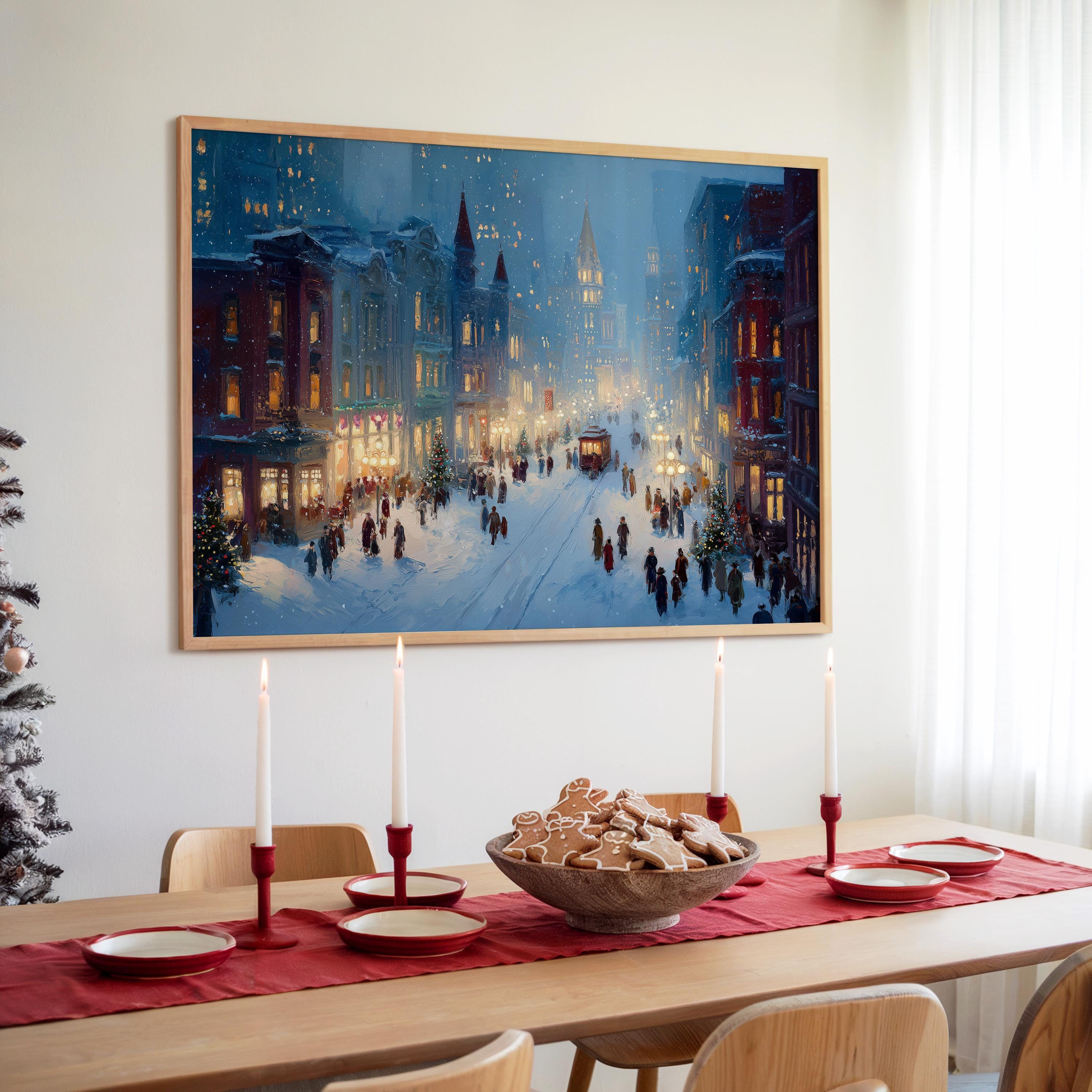 Louisville Kentucky Christmas Wall Art, Custom Large Travel Poster Print, World Location Painting