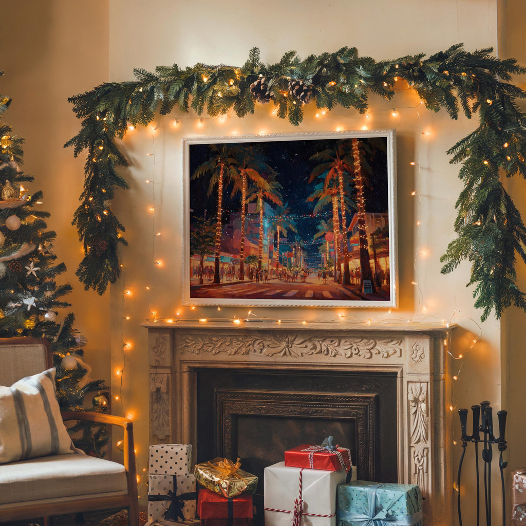 Okinawa Japan Christmas Wall Art, Custom Large Travel Poster Print, World Location Painting