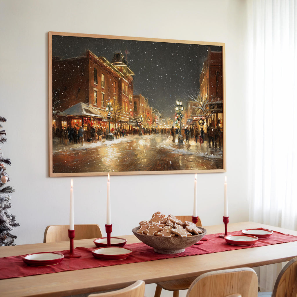 Omaha Nebraska Christmas Wall Art, Custom Large Travel Poster Print, World Location Painting