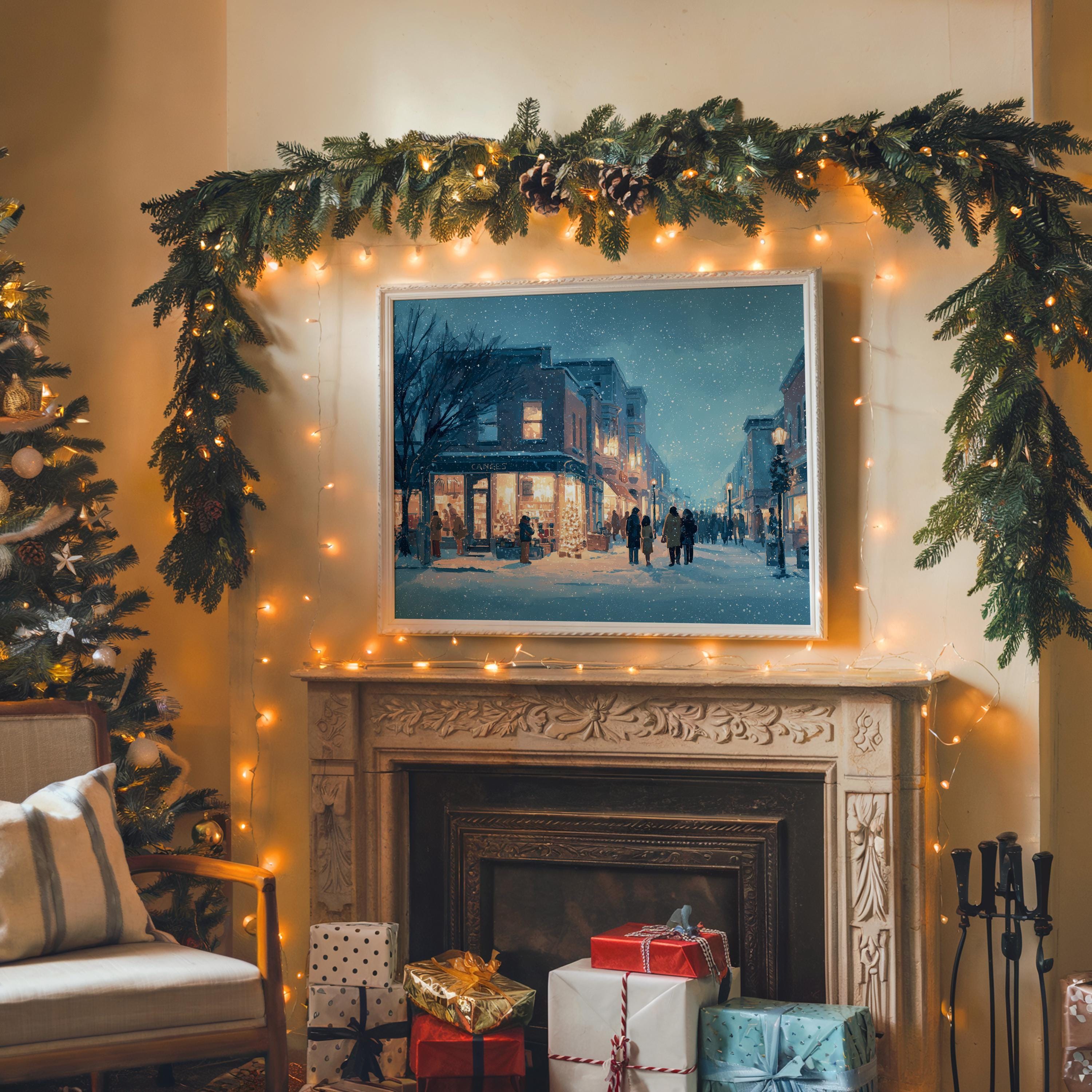 Richmond Virginia Christmas Wall Art, Custom Large Travel Poster Print, World Location Painting