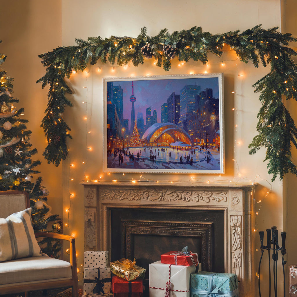 Toronto Canada Christmas Wall Art, Custom Large Travel Poster Print, World Location Painting