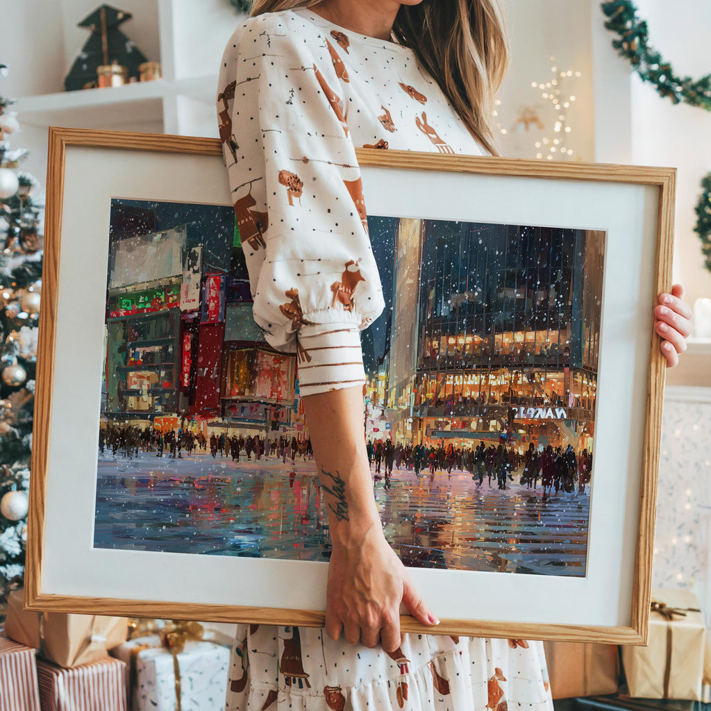 Tokyo Japan Christmas Wall Art, Custom Large Travel Poster Print, World Location Painting