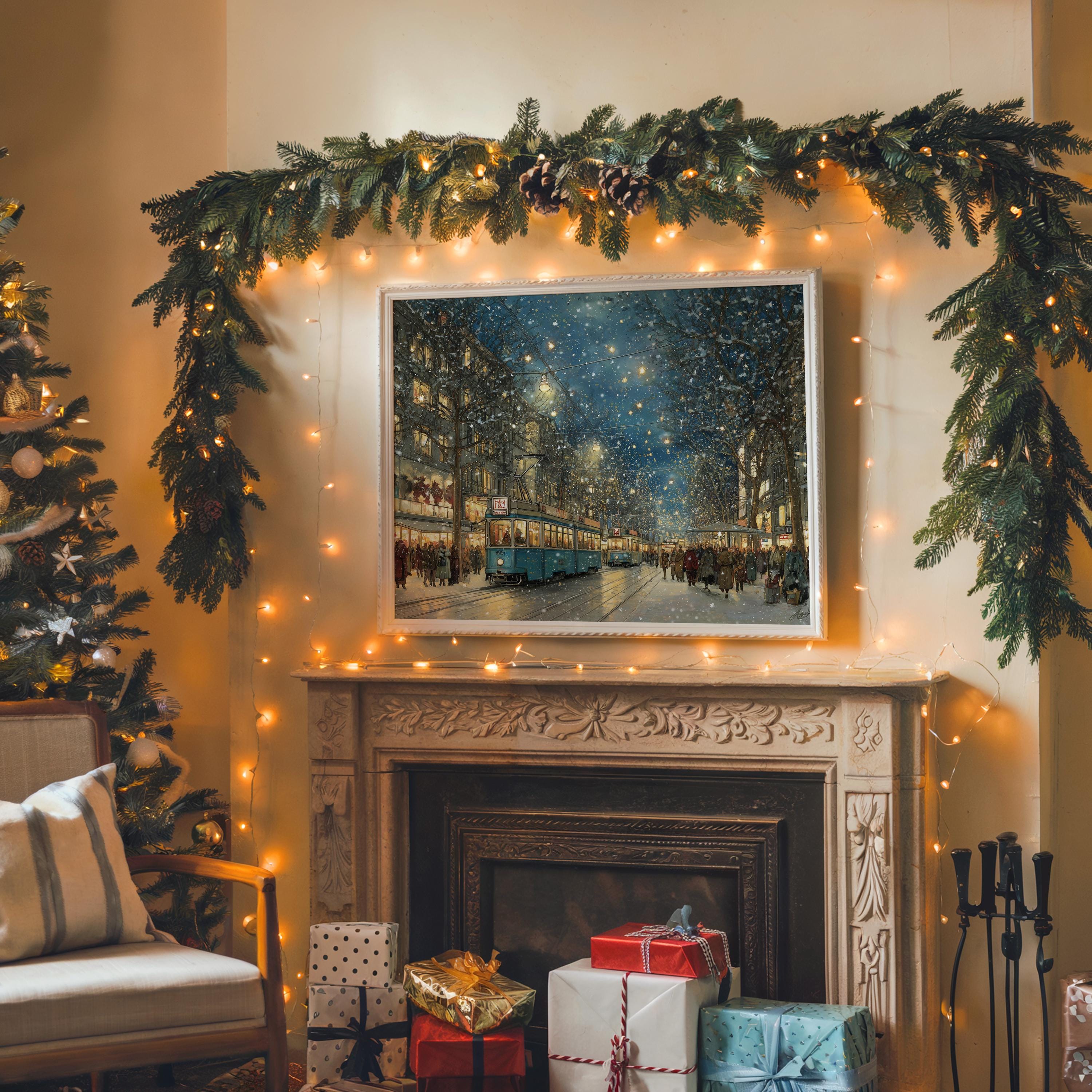 Zurich Switzerland Christmas Wall Art, Custom Large Travel Poster Print, World Location Painting