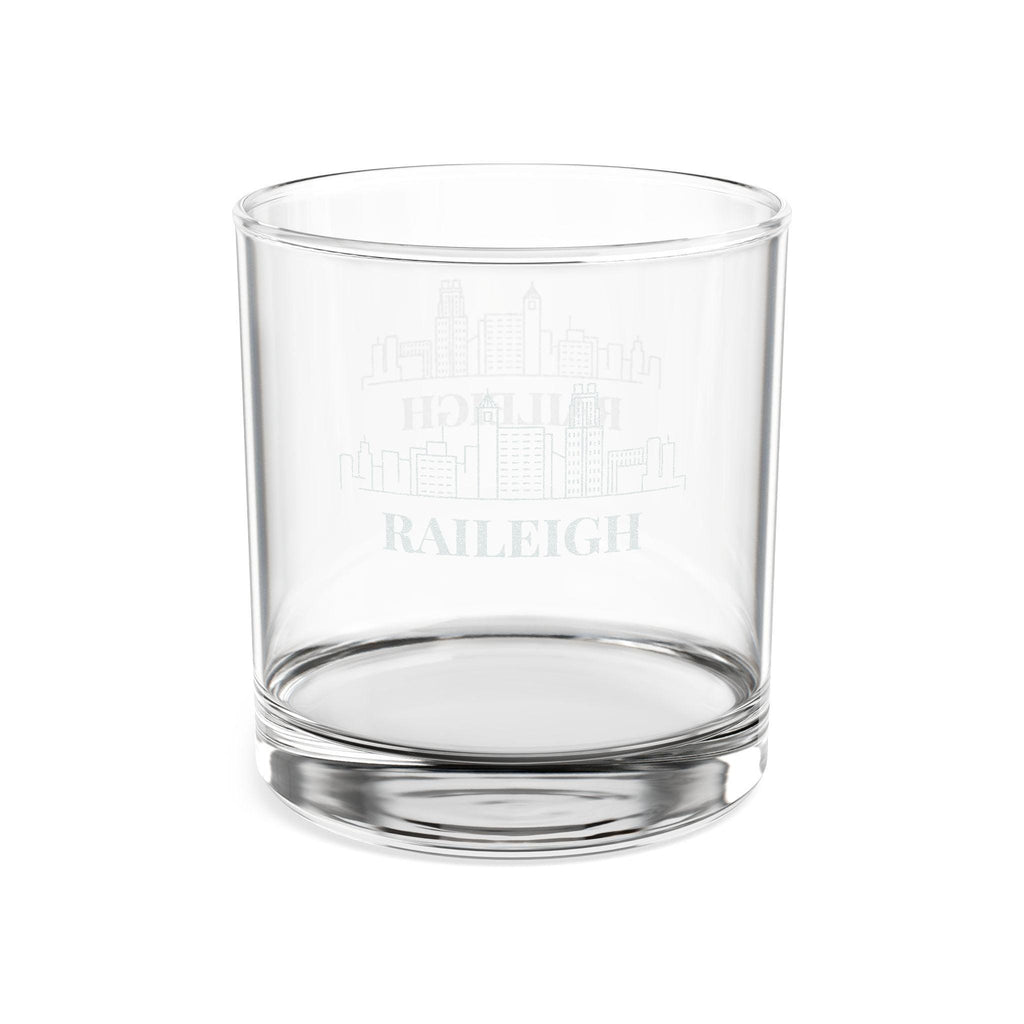 Engraved RAILEIGH Whiskey Glass, Personalized Dad Rocks Glass, Custom Etched Skyline Gift Souvenir