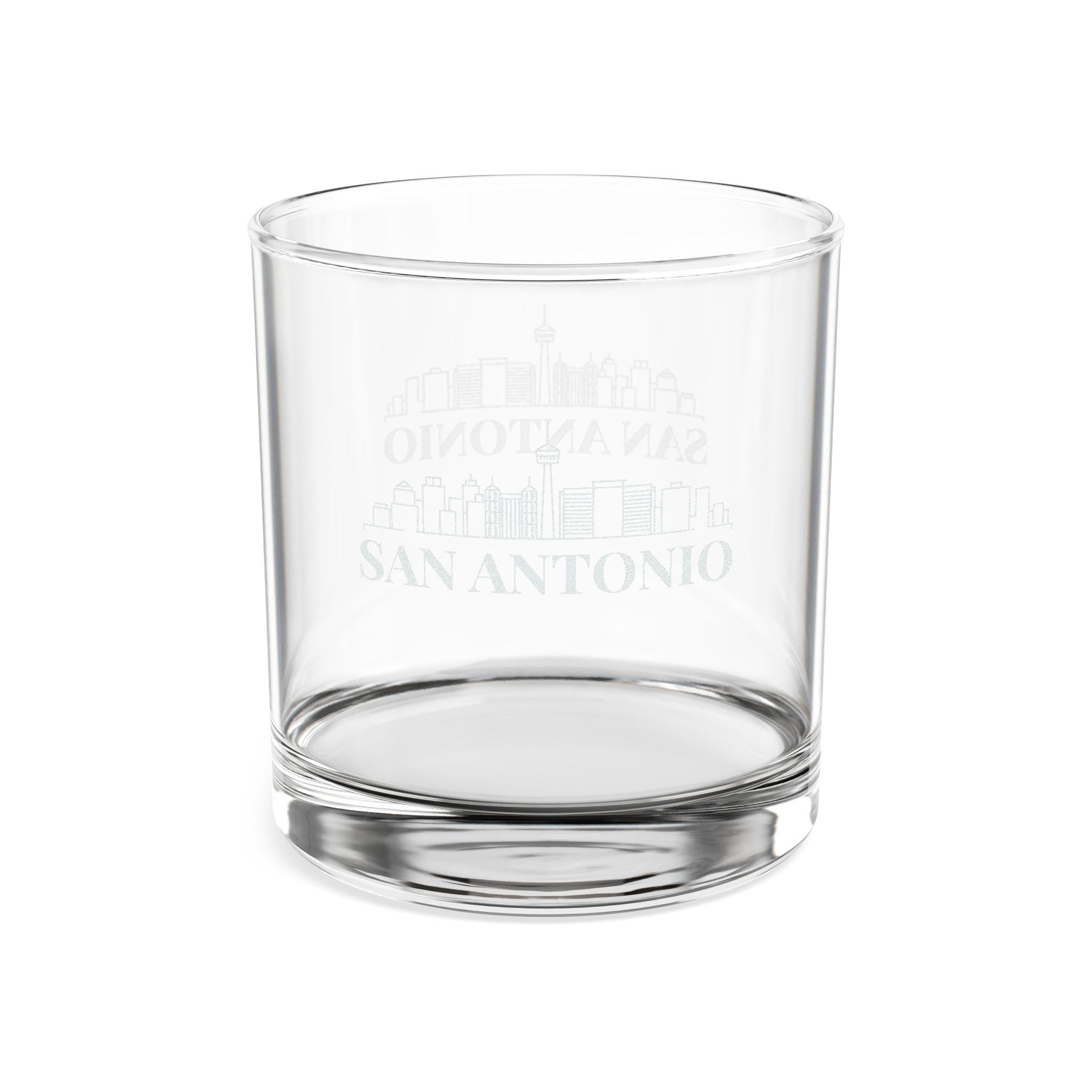 Engraved SAN ANTONIO Whiskey Glass, Personalized Dad Rocks Glass, Custom Etched Skyline Gift Souvenir