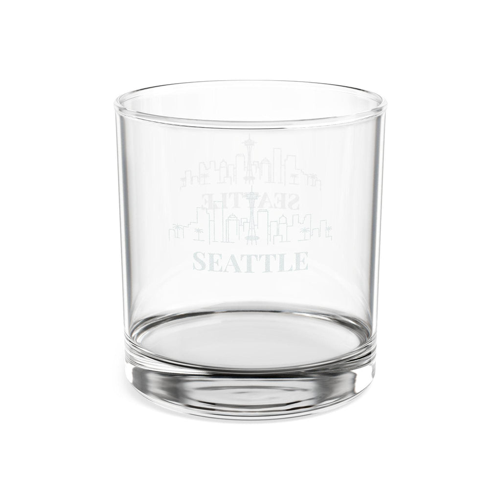 Engraved SEATTLE Whiskey Glass, Personalized Dad Rocks Glass, Custom Etched Skyline Gift Souvenir