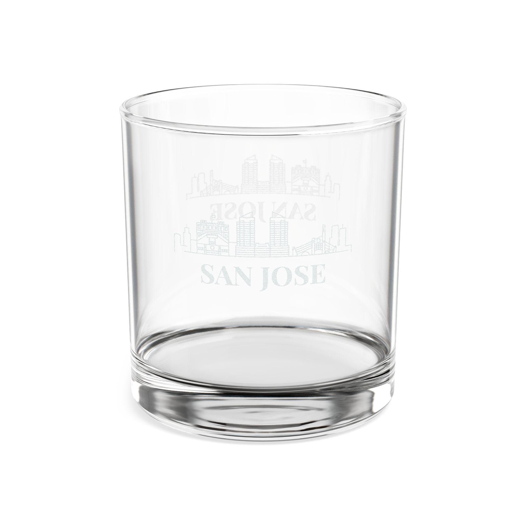 Engraved SAN JOSE Whiskey Glass, Personalized Dad Rocks Glass, Custom Etched Skyline Gift Souvenir