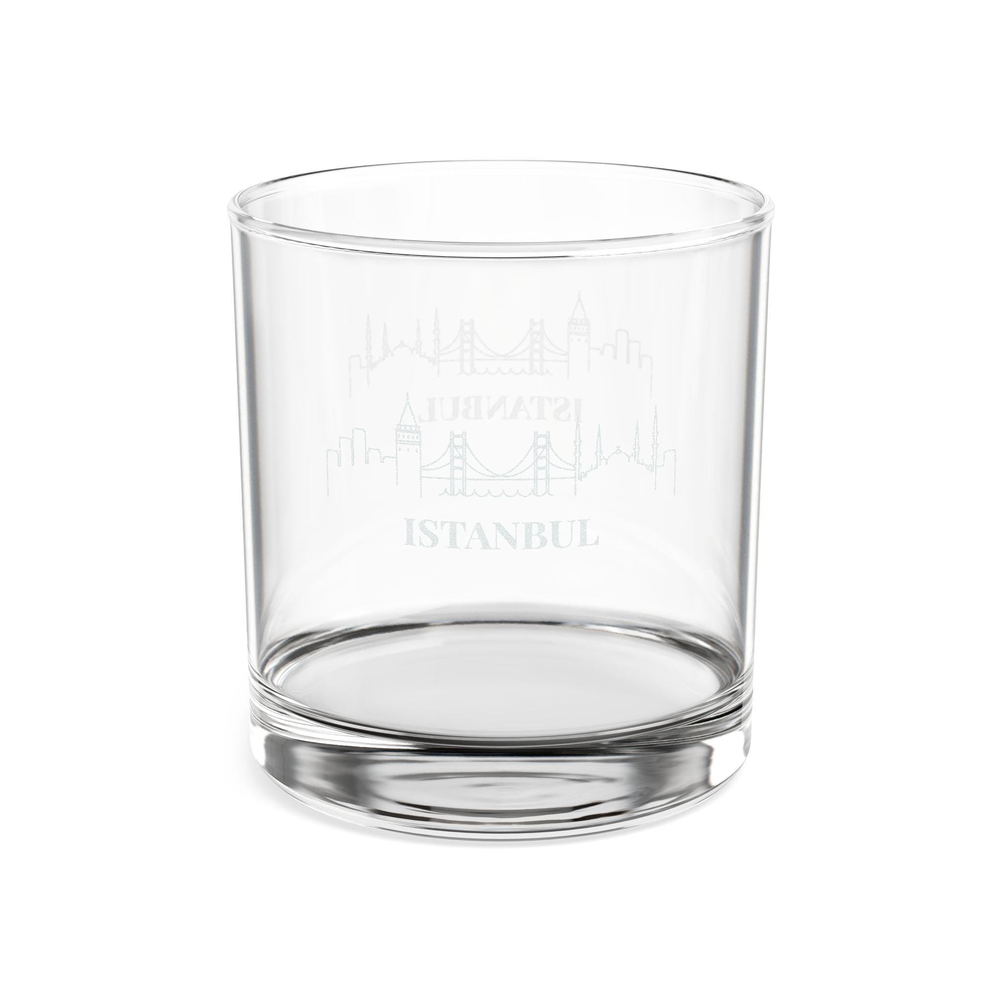 Engraved ISTANBUL Whiskey Glass, Personalized Dad Rocks Glass, Custom Etched Skyline Gift Souvenir