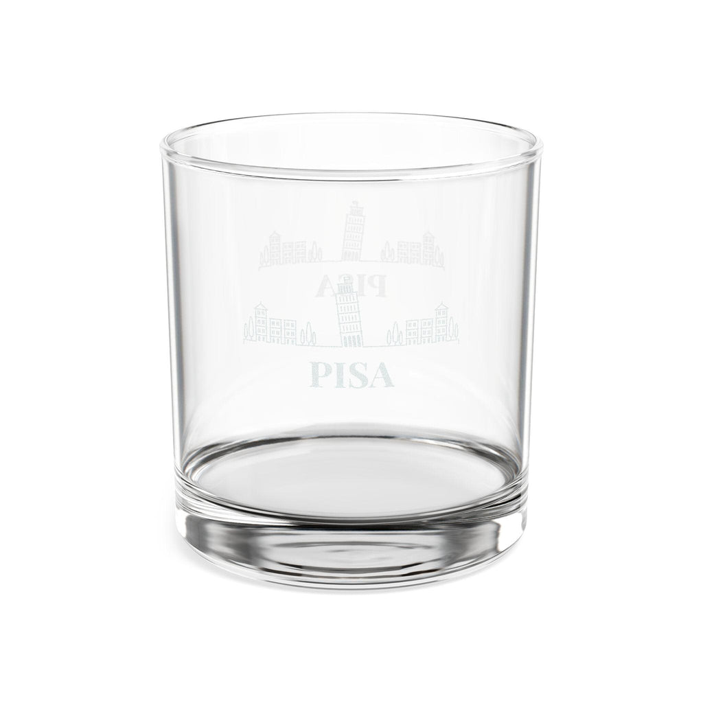 Engraved PISA Whiskey Glass, Personalized Dad Rocks Glass, Custom Etched Skyline Gift Souvenir