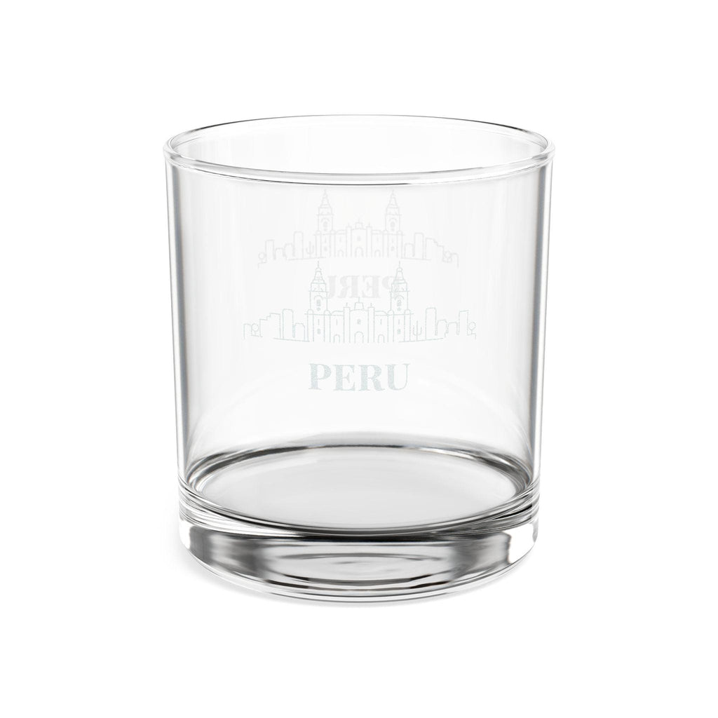 Engraved PERU Whiskey Glass, Personalized Dad Rocks Glass, Custom Etched Skyline Gift Souvenir