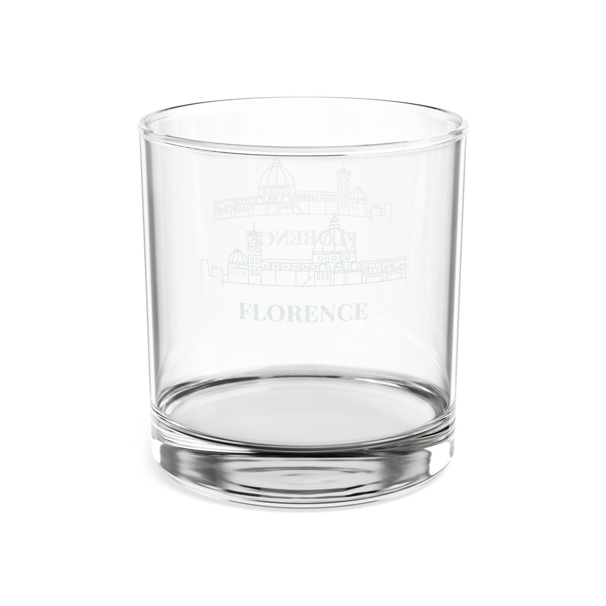 Engraved FLORENCE Whiskey Glass, Personalized Dad Rocks Glass, Custom Etched Skyline Gift Souvenir