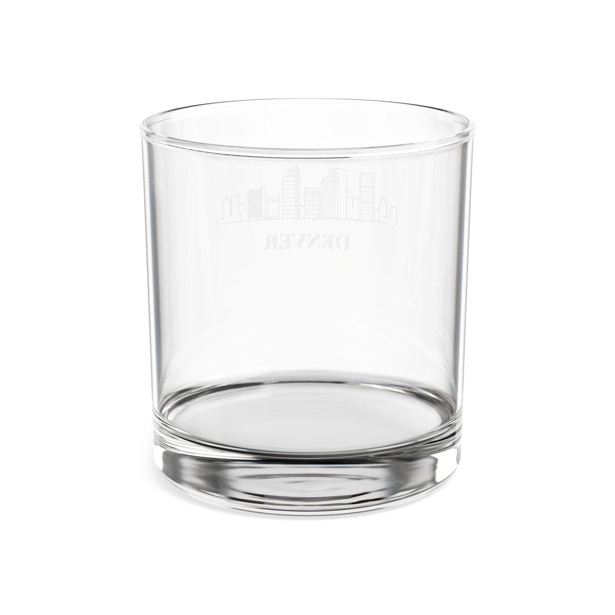 Engraved DENVER Whiskey Glass, Personalized Dad Rocks Glass, Custom Etched Skyline Gift Souvenir