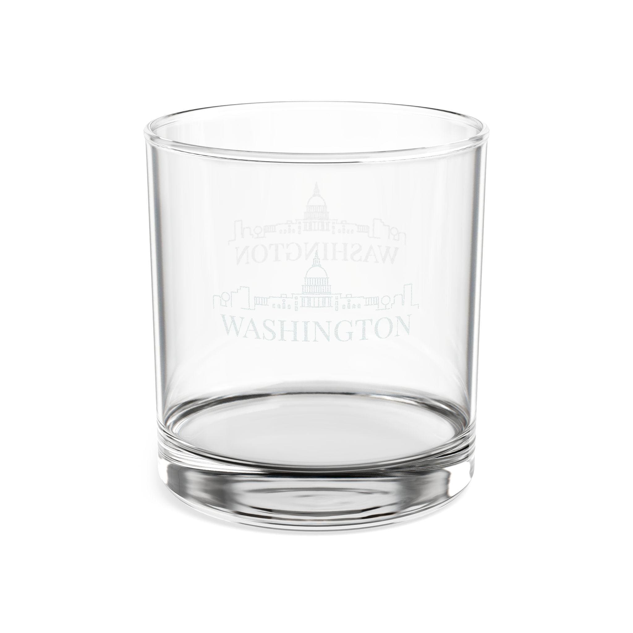 Engraved WASHINGTON Whiskey Glass, Personalized Dad Rocks Glass, Custom Etched Skyline Gift Souvenir