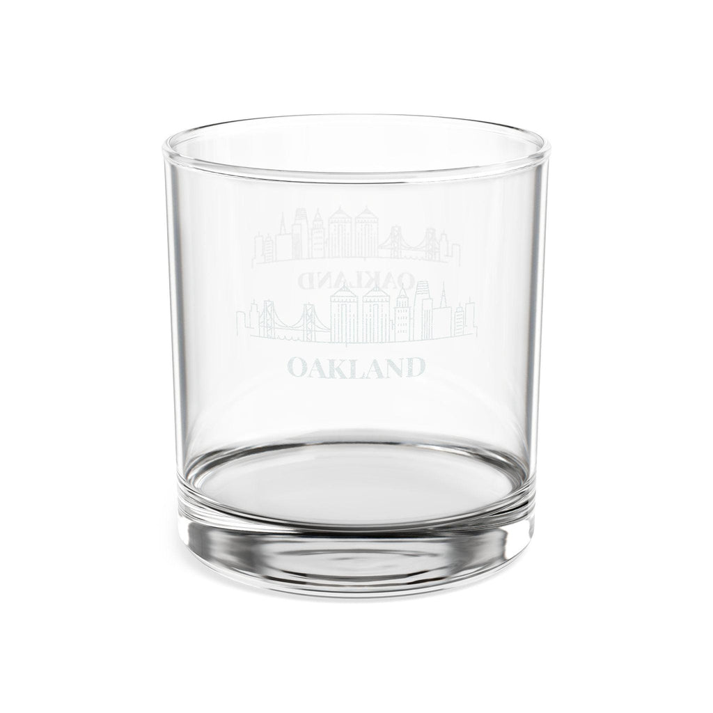 Engraved OAKLAND Whiskey Glass, Personalized Dad Rocks Glass, Custom Etched Skyline Gift Souvenir