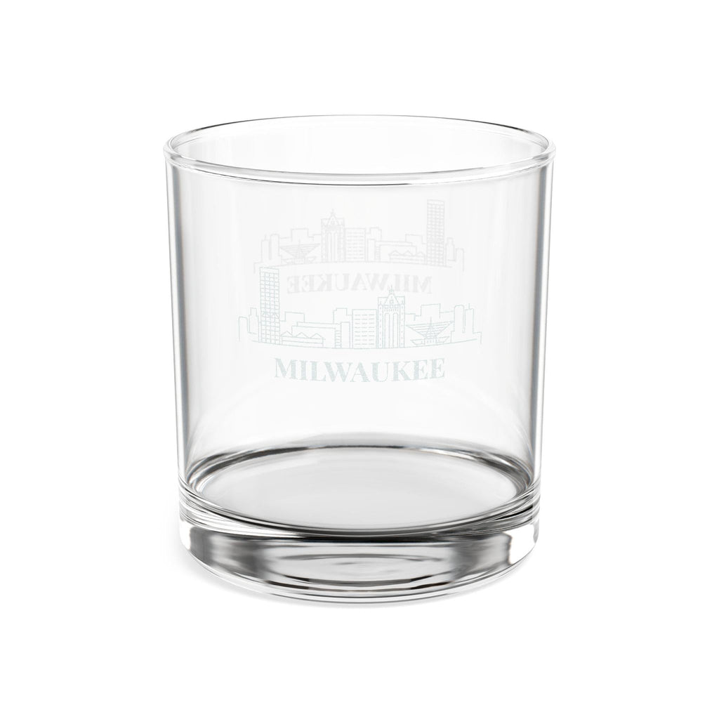 Engraved MILWAUKEE Whiskey Glass, Personalized Dad Rocks Glass, Custom Etched Skyline Gift Souvenir