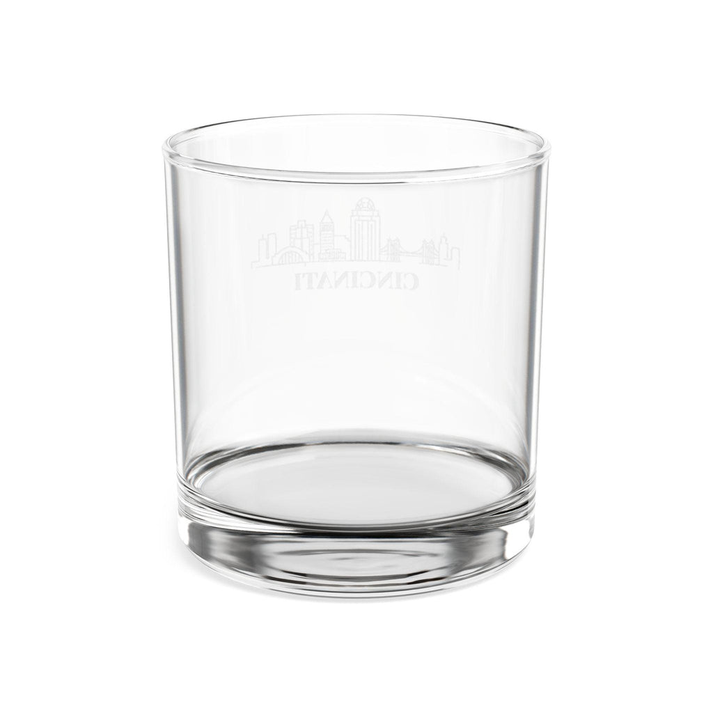 Engraved CINCINATI Whiskey Glass, Personalized Dad Rocks Glass, Custom Etched Skyline Gift Souvenir